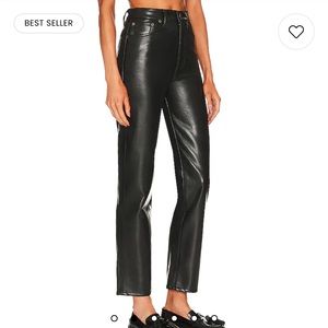 AGOLDE Recycled Leather Fitted 90's Pants in Detox